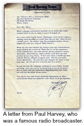 A letter from Paul Harvey who was a famous radio broadcaster.